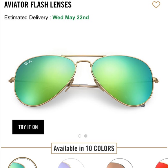 Ray Ban green AVIATOR FLASH LENSES main image 3